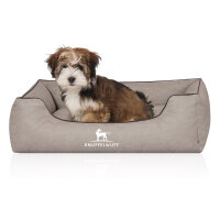Knuffelwuff Scottsdale Hundebett Kunstleder S 70 x 50 cm Hellgrau