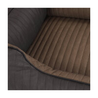 Knuffelwuff Orthopädisches Hundebett Outback aus laser-gestepptem Kunstleder S 70 x 50cm Schwarz/Taupe