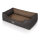 Knuffelwuff Orthopädisches Hundebett Outback aus laser-gestepptem Kunstleder S 70 x 50cm Schwarz/Taupe