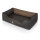Knuffelwuff Orthopädisches Hundebett Outback aus laser-gestepptem Kunstleder S 70 x 50cm Schwarz/Taupe