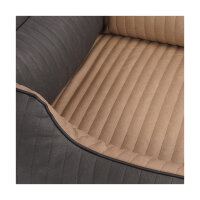 Knuffelwuff Orthopädisches Hundebett Outback aus laser-gestepptem Kunstleder S 70 x 50cm Schwarz/Cappuccino
