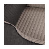 Knuffelwuff Orthopädisches Hundebett Outback aus laser-gestepptem Kunstleder S 70 x 50cm Schwarz/Grau