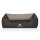 Knuffelwuff Orthopädisches Hundebett Outback aus laser-gestepptem Kunstleder S 70 x 50cm Schwarz/Grau
