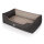 Knuffelwuff Orthopädisches Hundebett Outback aus laser-gestepptem Kunstleder S 70 x 50cm Schwarz/Grau