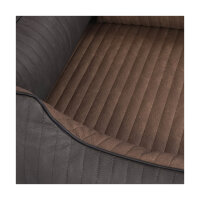 Knuffelwuff Orthopädisches Hundebett Outback aus laser-gestepptem Kunstleder S 70 x 50cm Schwarz/Braun