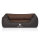 Knuffelwuff Orthopädisches Hundebett Outback aus laser-gestepptem Kunstleder S 70 x 50cm Schwarz/Braun
