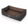 Knuffelwuff Orthopädisches Hundebett Outback aus laser-gestepptem Kunstleder S 70 x 50cm Schwarz/Braun