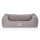 Knuffelwuff Orthopädisches Hundebett Leano aus Velours mit Handwebcharakter S 70 x 50cm Grau