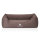 Knuffelwuff Orthopädisches Hundebett Leano aus Velours mit Handwebcharakter S 70 x 50cm Braun