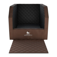 Knuffelwuff Cargo Hunde Auto Transportbox Sicherheit für den Hund und Sitzschutz für den Rücksitz Größe 3 - 60 x 105 x 50cm Braun/Schwarz