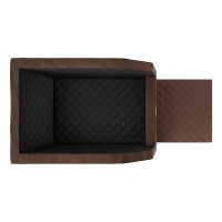 Knuffelwuff Cargo Hunde Auto Transportbox Sicherheit für den Hund und Sitzschutz für den Rücksitz Größe 1 - 60 x 50 x 50cm Braun/Schwarz