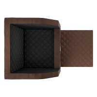 Knuffelwuff Cargo Hunde Auto Transportbox Sicherheit für den Hund und Sitzschutz für den Vordersitz Größe 2 - 45 x 45 x 30cm Braun/Schwarz