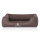 Knuffelwuff Orthopädisches Wasserabweisendes Hundebett Leon aus Velours mit Handwebcharakter S 70 x 50cm Graubraun