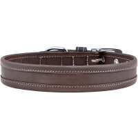Knuffelwuff weiches Echtleder Hundehalsband Midpines Braun 45-52cm, 3,0cm