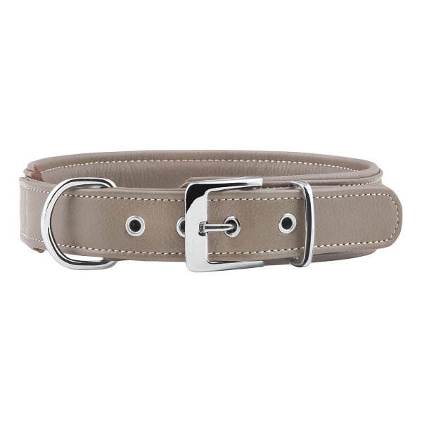 Knuffelwuff weiches Echtleder Hundehalsband Glendale Stone 48-55cm, 4cm