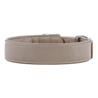 Knuffelwuff weiches Echtleder Hundehalsband Glendale Stone 48-55cm, 4cm