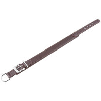 Knuffelwuff weiches Echtleder Hundehalsband Glendale Braun 43-50cm, 4cm