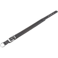 Knuffelwuff weiches Echtleder Hundehalsband Glendale Schwarz 38-45cm, 4cm
