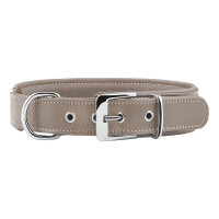 Knuffelwuff weiches Echtleder Hundehalsband Glendale Stone 38-45cm, 4cm