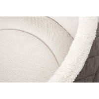 Knuffelwuff Orthopädisches Hundebett Lena aus Velours und Kunstleder mit hohem Schaumstoffrand M-L 70 x 50cm Braun/Beige