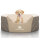 Knuffelwuff Orthopädisches Hundebett Lena aus Velours und Kunstleder mit hohem Schaumstoffrand M-L 70 x 50cm Braun/Beige
