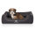 Knuffelwuff Orthopädisches Hundebett Madison aus laser-gestepptem Kunstleder S 70 x 50cm Schwarz