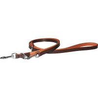 Knuffelwuff weiche verstellbare Echtleder Hundeleine Detroit Braun, Länge 200cm, Breite 1,2cm