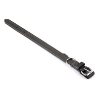 Knuffelwuff weiches Echtleder Hundehalsband mit Schnallenschutz Detroit Schwarz 40-48cm, 3,8cm