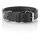 Knuffelwuff weiches Echtleder Hundehalsband mit Schnallenschutz Detroit Schwarz 30-38cm, 3,2cm