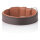 Knuffelwuff weiches Echtleder Hundehalsband mit Schnallenschutz Detroit Braun/Orangebraun 30-38cm, 3,2cm