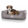 Knuffelwuff Hundebett Milan aus laser-gestepptem Kunstleder S 70 x 50cm Braun