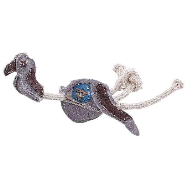 Knuffelwuff robustes Hundespielzeug Wildleder Geier mit Seil 50cm