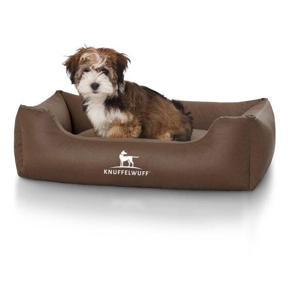 Knuffelwuff Kunstleder Hundebett Sidney S 70 x 50cm Braun