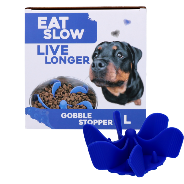 Eat Slow Live Longer Gobble Stopper Blau L