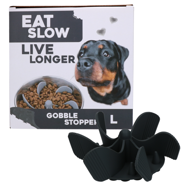 Eat Slow Live Longer Gobble Stopper Grau L