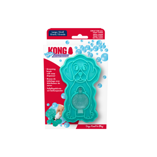 KONG ZoomGroom Rassberry Large Bubbles L