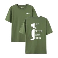 T-Shirt Life is better with dogs Unisex Grün