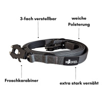 Nylon Halsband-Leine-Set Anthracite ultraleicht