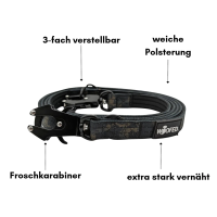 Nylon Halsband-Leine-Set Black Camo ultraleicht