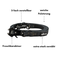 Nylon Halsband-Leine-Set Black Camo ultraleicht
