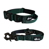 Nylon Halsband-Leine-Set Dark Green ultraleicht