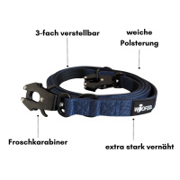 Nylon Halsband-Leine-Set Midnight Blue ultraleicht