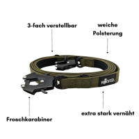 Nylon Halsband-Leine-Set Military Olive ultraleicht