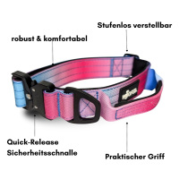 Nylon Halsband-Leine-Set Pink Blue Sky ultraleicht