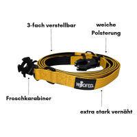 Nylon Halsband-Leine-Set Sunset Yellow ultraleicht