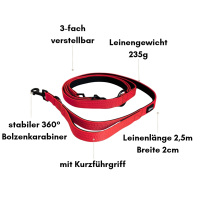 Nylon Classic Führleine Rosso Red