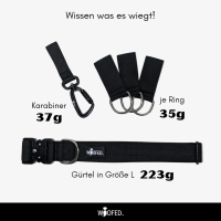 Gassigürtel Deep Black - verstellbar mit taktischer Schnalle - ultraleicht