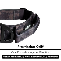 taktisches Nylon Halsband Black Camo - ultraleicht