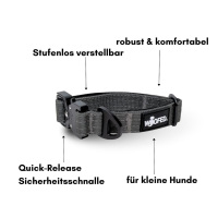 taktisches Nylon Halsband für kleine Hunde Anthracite