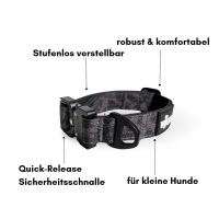 taktisches Nylon Halsband für kleine Hunde Black Camo